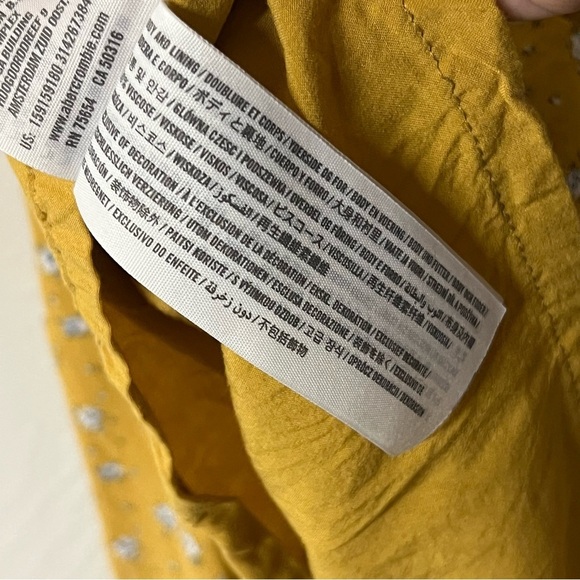 Abercrombie & Fitch Skater Mini Dress Yellow Ditzy Floral ASO Betty Riverdale XS - Picture 6 of 9